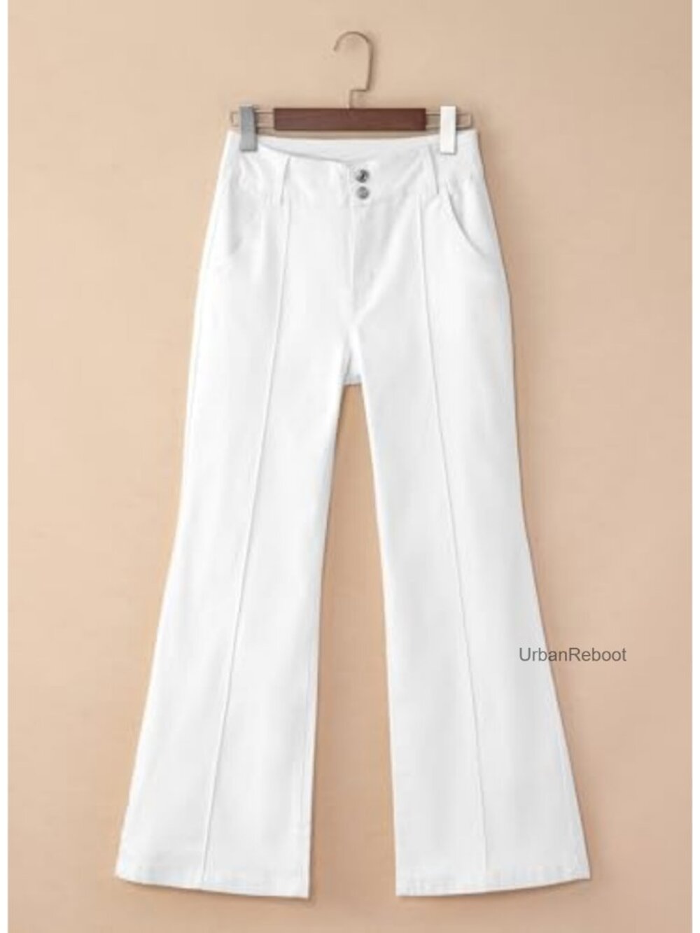 Wide Leg Baggy High Waisted Stretch Denim Pants with Pockets - Picture 5 of 6